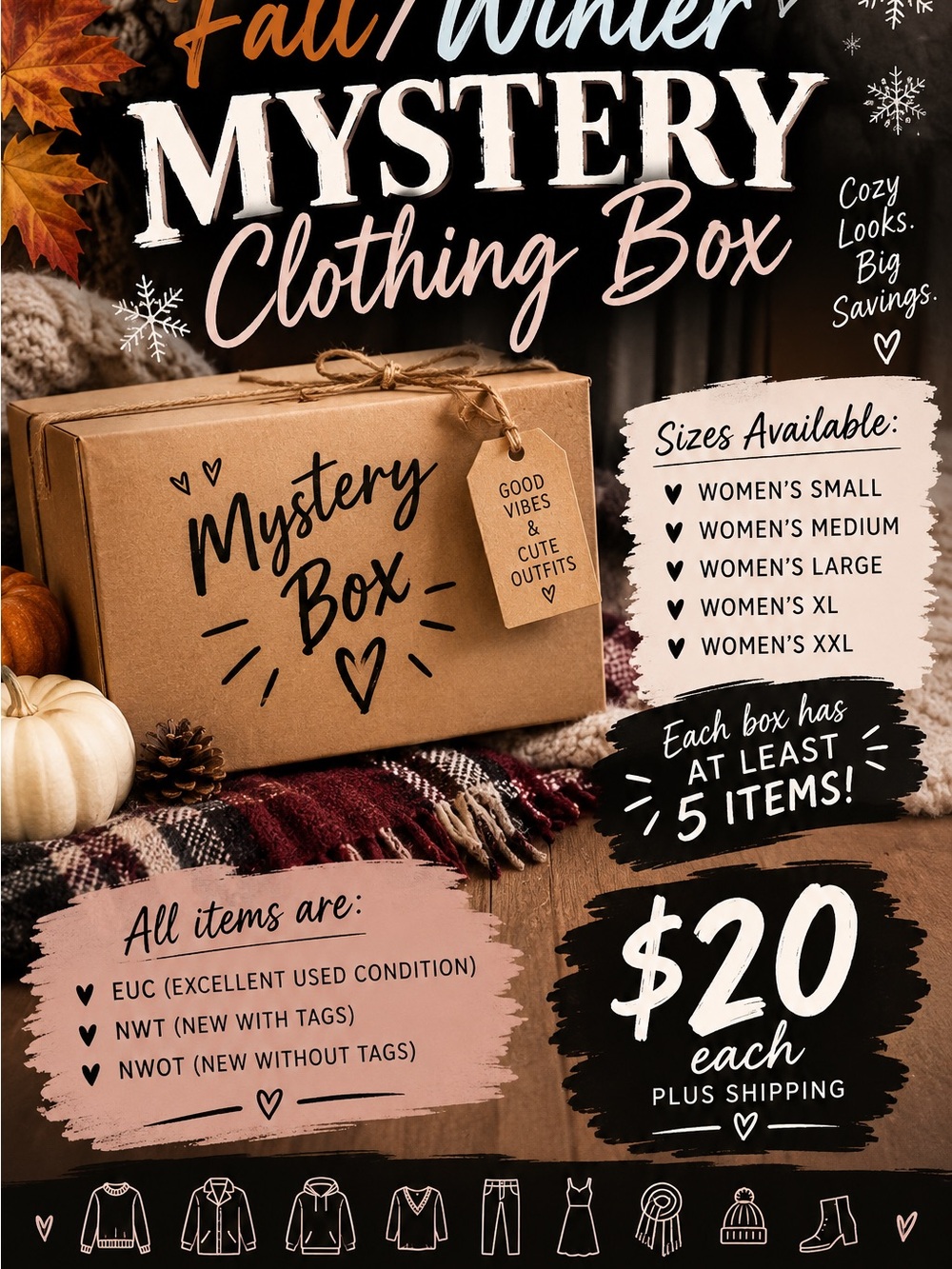 Mystery Fall/Winter Clothing Box - Women's Assorted Colors